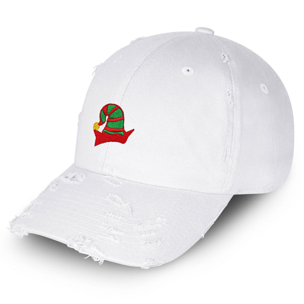 Elf Hat Vintage Dad Hat Frayed Embroidered Cap Costume