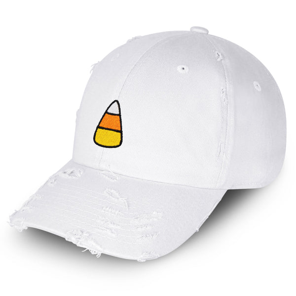 Candy Corn Vintage Dad Hat Frayed Embroidered Cap Snack Funny