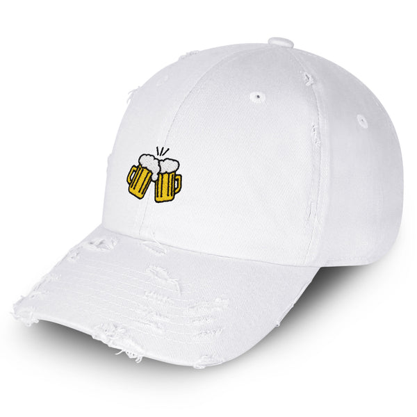 Cheers Vintage Dad Hat Frayed Embroidered Cap Beer
