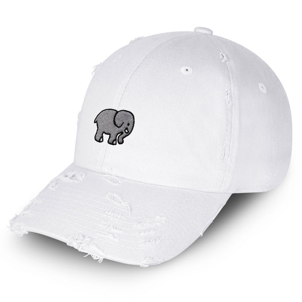 Elephant Vintage Dad Hat Frayed Embroidered Cap Cute