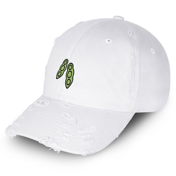 Pea Pod Vintage Dad Hat Frayed Embroidered Cap Fruit