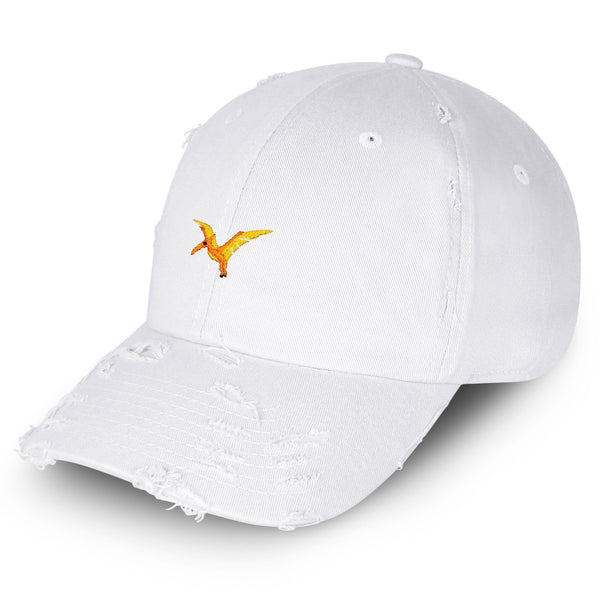 Pterodactyl Vintage Dad Hat Frayed Embroidered Cap Dinosaur