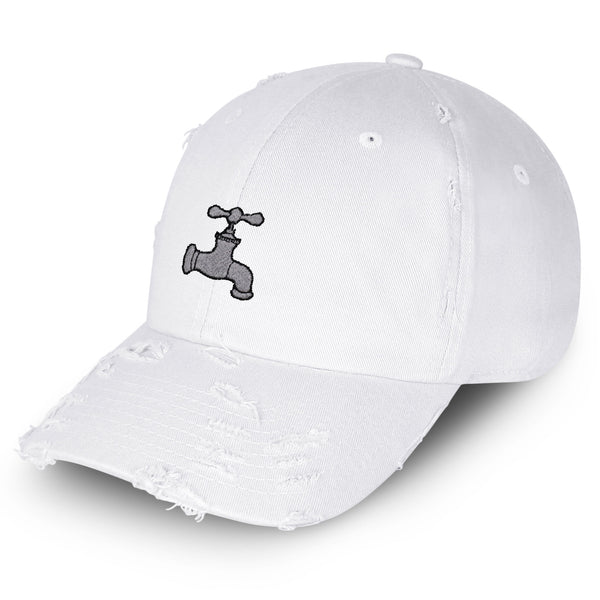 Water Faucet Vintage Dad Hat Frayed Embroidered Cap Funny
