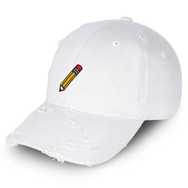 Pencil Vintage Dad Hat Frayed Embroidered Cap Study