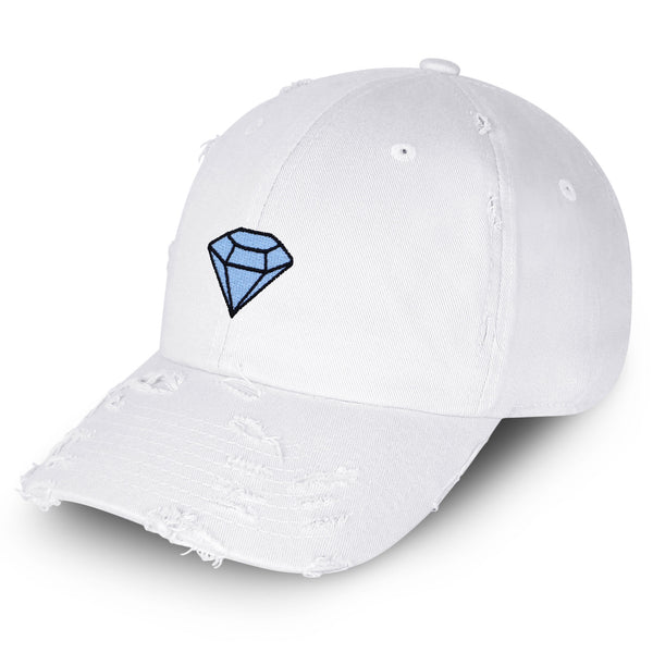 Diamond Vintage Dad Hat Frayed Embroidered Cap Jewelry Logo