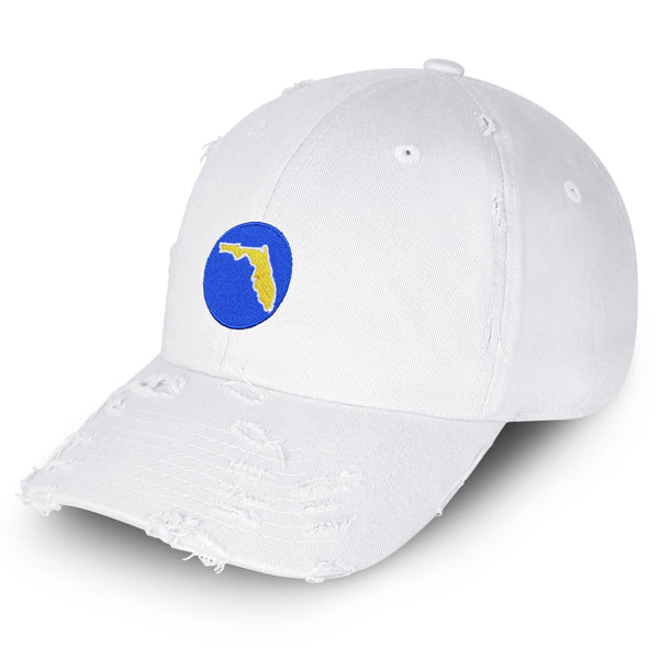 Florida Vintage Dad Hat Frayed Embroidered Cap State Flag