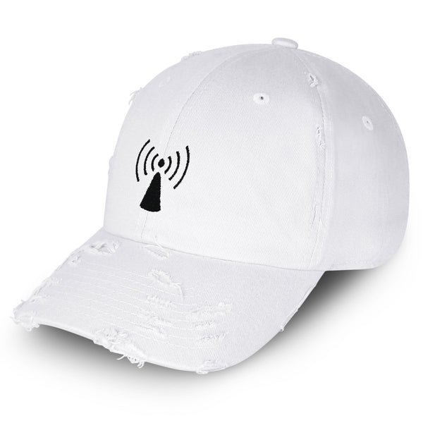 Wifi Vintage Dad Hat Frayed Embroidered Cap Signal Symbol