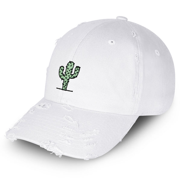 Cactus Vintage Dad Hat Frayed Embroidered Cap Standing Cactus