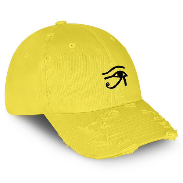 Eye of Horus Vintage Dad Hat Frayed Embroidered Cap Eyes Vision