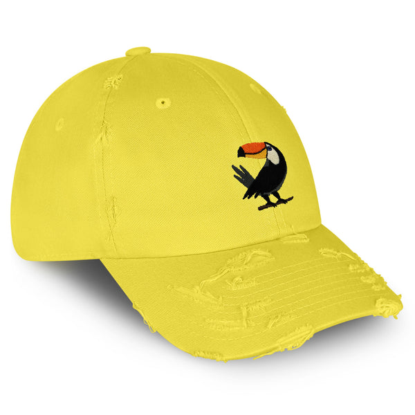 Toucan Vintage Dad Hat Frayed Embroidered Cap Bird Zoo