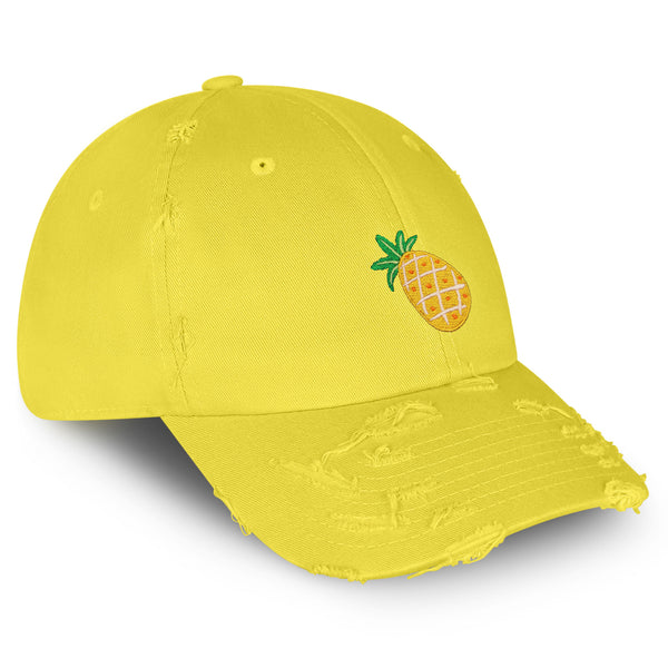 Papaya Fruit Vintage Dad Hat Frayed Embroidered Cap Pineapple