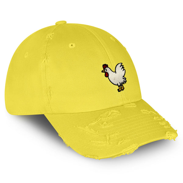 Chicken Vintage Dad Hat Frayed Embroidered Cap Chick Fried