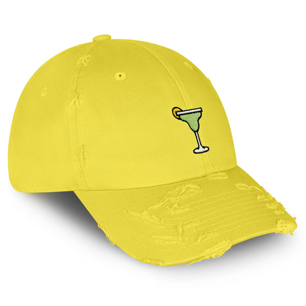 Margarita Vintage Dad Hat Frayed Embroidered Cap Cocktail Party