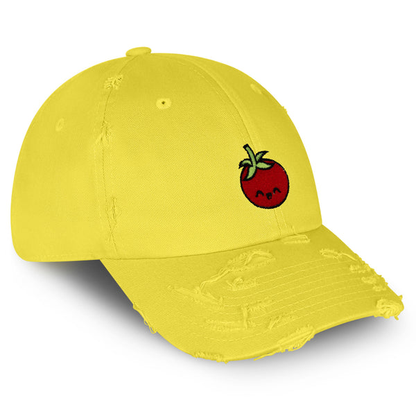 Tomato Vintage Dad Hat Frayed Embroidered Cap Vegetable Vegan