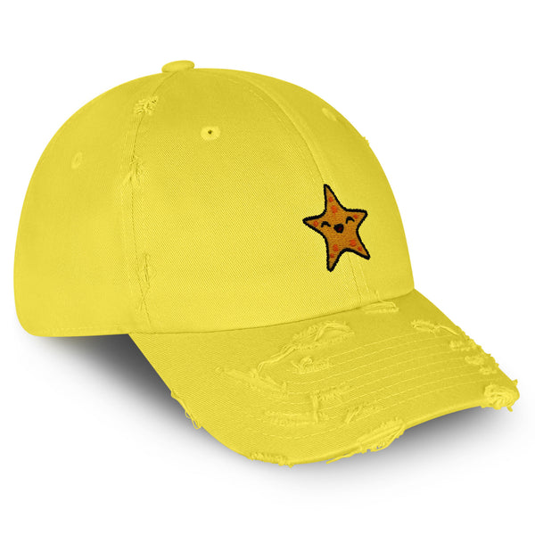 Starfish Vintage Dad Hat Frayed Embroidered Cap Ocean Fishing