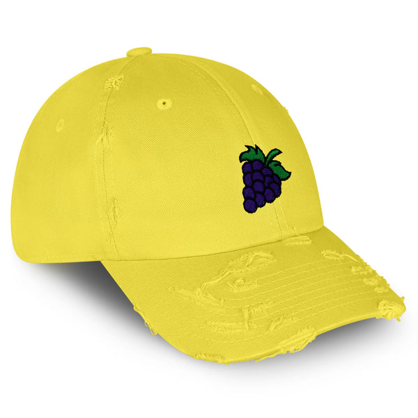 Grape Vintage Dad Hat Frayed Embroidered Cap Farm Farmers, Vegan