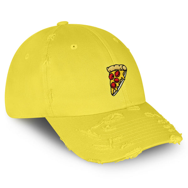 Pizza Vintage Dad Hat Frayed Embroidered Cap Delivery Pepperoni