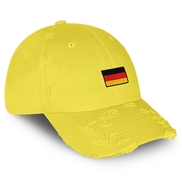 German Flag  Vintage Dad Hat Frayed Embroidered Cap Europe