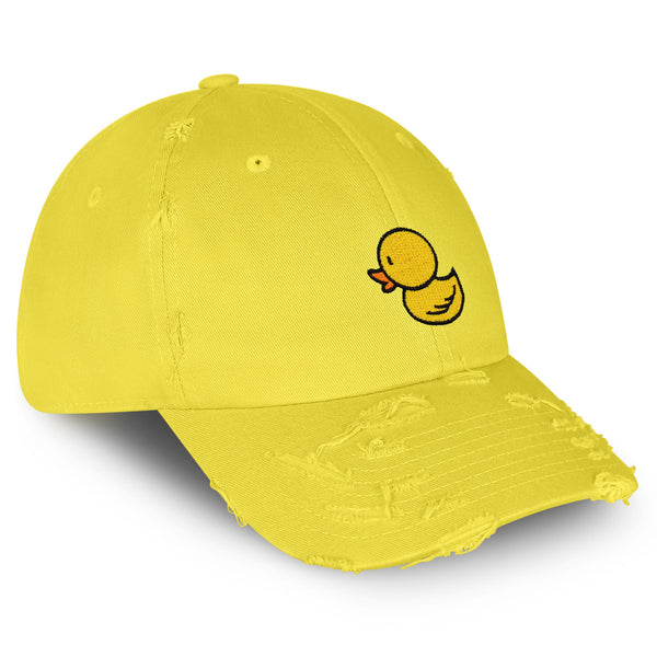 Duck Vintage Dad Hat Frayed Embroidered Cap Cute bird