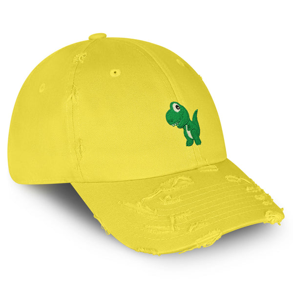 Dinosaur Vintage Dad Hat Frayed Embroidered Cap Cute