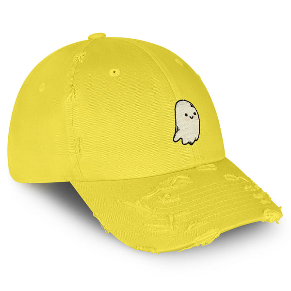 Cute Ghost Vintage Dad Hat Frayed Embroidered Cap Scary