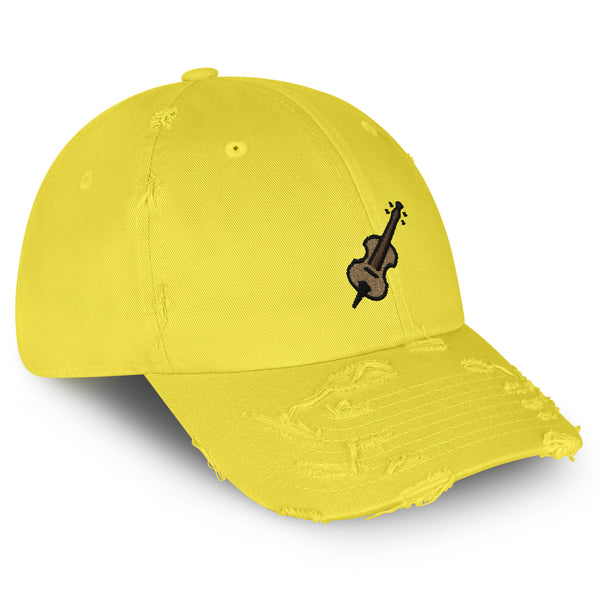 Cello Vintage Dad Hat Frayed Embroidered Cap Instrument Musician