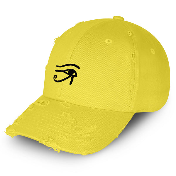 Eye of Horus Vintage Dad Hat Frayed Embroidered Cap Eyes Vision