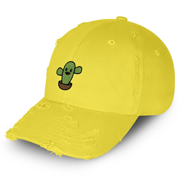 Cute Cactus Vintage Dad Hat Frayed Embroidered Cap Desert