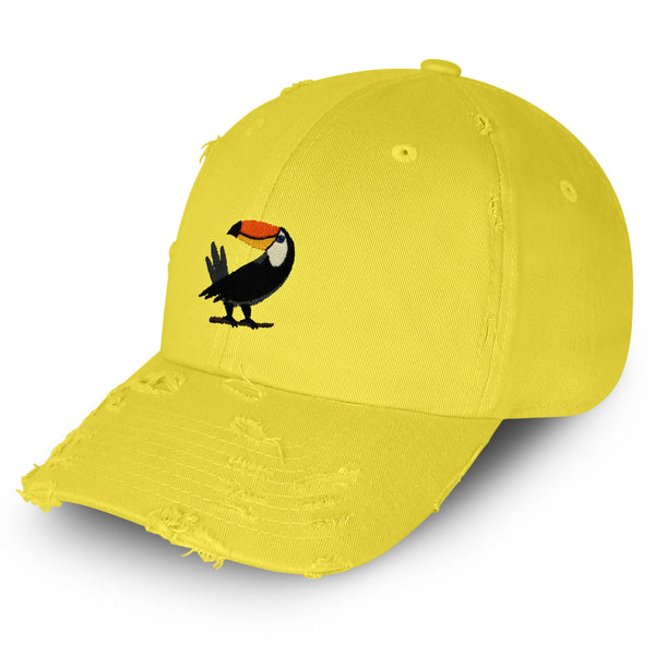 Toucan Vintage Dad Hat Frayed Embroidered Cap Bird Zoo