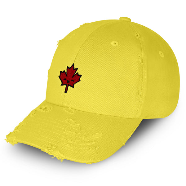 Canada Vintage Dad Hat Frayed Embroidered Cap Canadian Maple