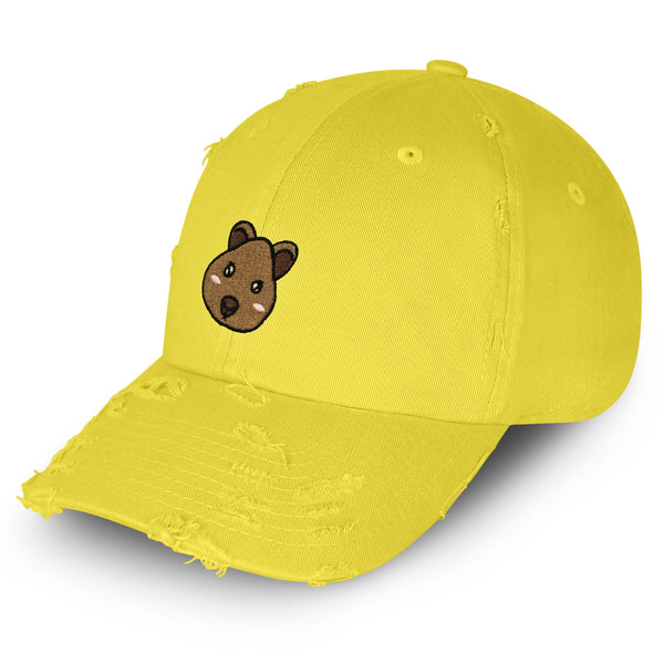 Quokka Face Vintage Dad Hat Frayed Embroidered Cap Cute Animal