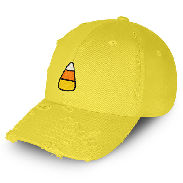 Candy Corn Vintage Dad Hat Frayed Embroidered Cap Snack Funny