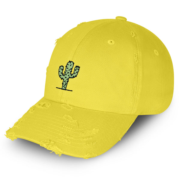 Cactus Vintage Dad Hat Frayed Embroidered Cap Standing Cactus