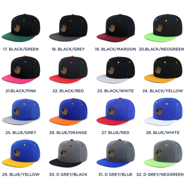 Baseball Glove Snapback Hat Embroidered Hip-Hop Baseball Cap Baseball Game Sports Fan