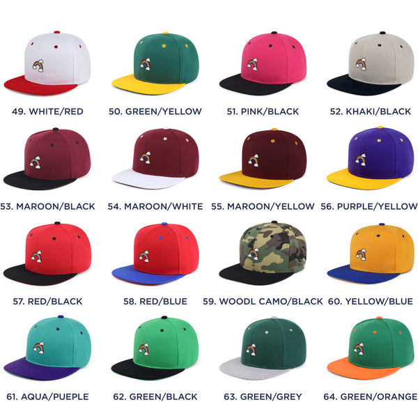 Rainbow Snapback Hat Embroidered Hip-Hop Baseball Cap Cute