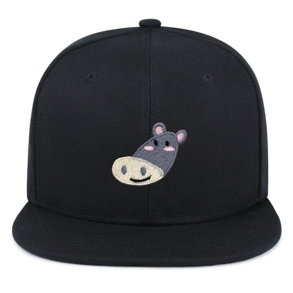 Cute Hippo Face Snapback Hat Embroidered Hip-Hop Baseball Cap Zoo Hippopotamus