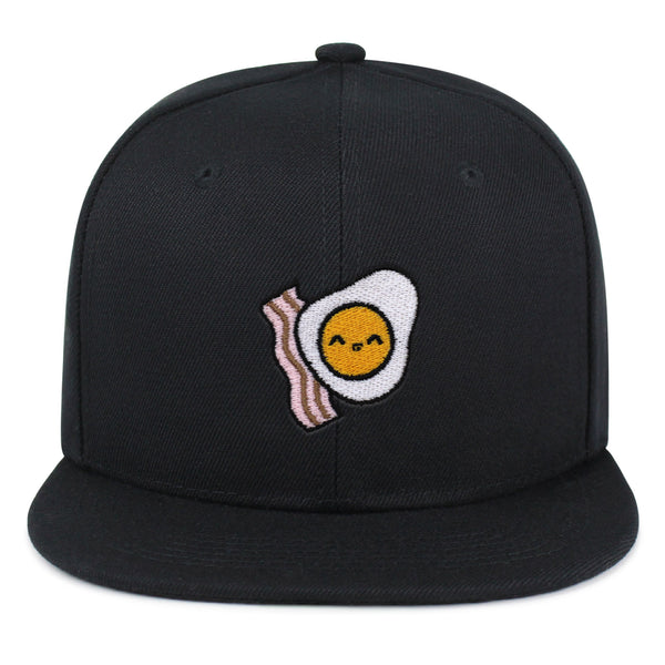 Egg and Bacon Snapback Hat Embroidered Hip-Hop Baseball Cap Breakfast