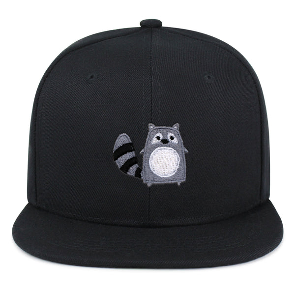 Racoon Snapback Hat Embroidered Hip-Hop Baseball Cap Cute Zoo