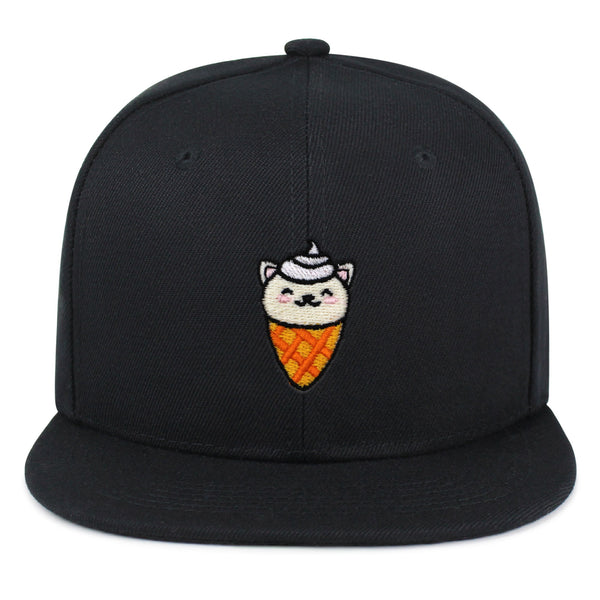 Ice Cream Cat Snapback Hat Embroidered Hip-Hop Baseball Cap Ice Cream Foodie