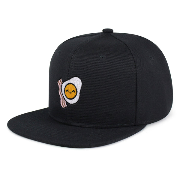 Egg and Bacon Snapback Hat Embroidered Hip-Hop Baseball Cap Breakfast