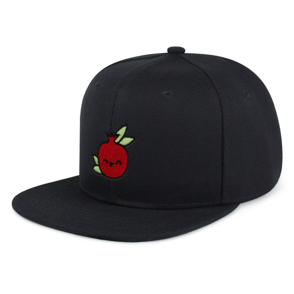 Pomegranate Snapback Hat Embroidered Hip-Hop Baseball Cap Vegan Fruit Garnet