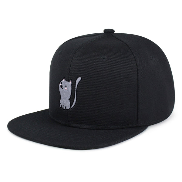 Meow Snapback Hat Embroidered Hip-Hop Baseball Cap Cat Kitty