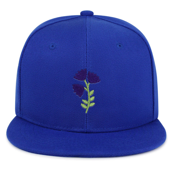 Purple flower Snapback Hat Embroidered Hip-Hop Baseball Cap Purple Floral