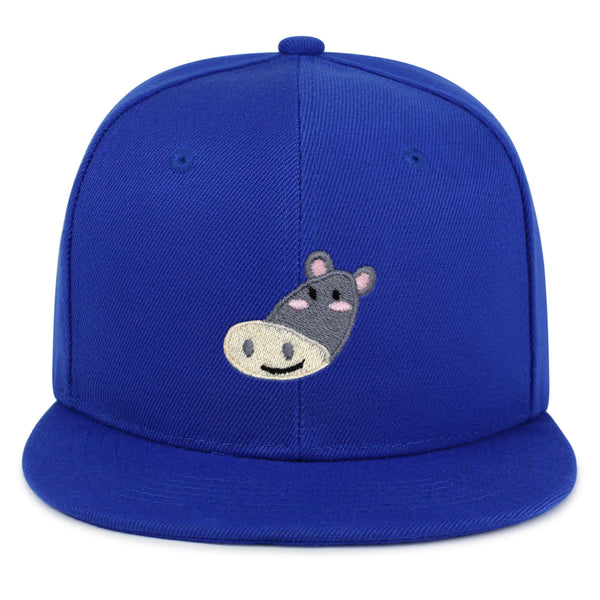 Cute Hippo Face Snapback Hat Embroidered Hip-Hop Baseball Cap Zoo Hippopotamus