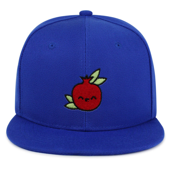 Pomegranate Snapback Hat Embroidered Hip-Hop Baseball Cap Vegan Fruit Garnet