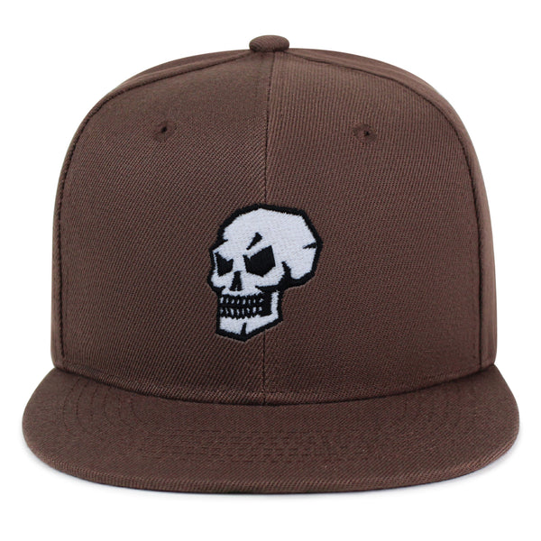 Skull Side View Snapback Hat Embroidered Hip-Hop Baseball Cap Grunge