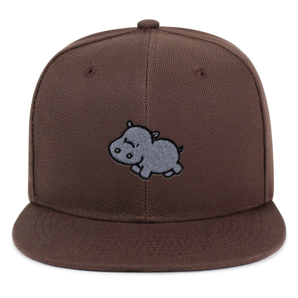 Cute Hippo Snapback Hat Embroidered Hip-Hop Baseball Cap Hippopotamus Zoo