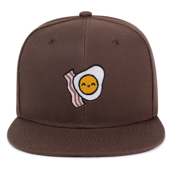 Egg and Bacon Snapback Hat Embroidered Hip-Hop Baseball Cap Breakfast