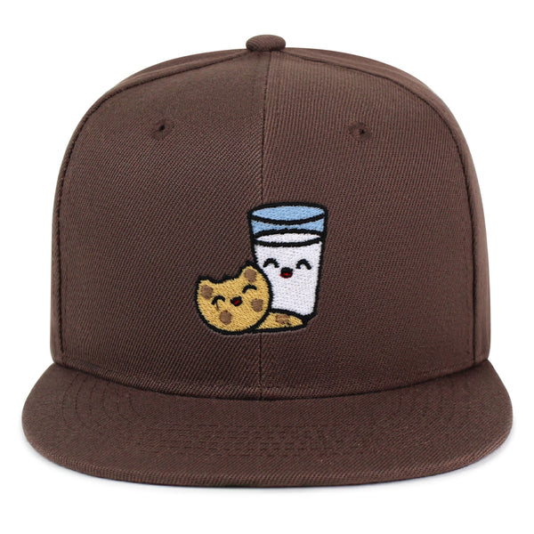 Milk and Cookie Snapback Hat Embroidered Hip-Hop Baseball Cap Snack