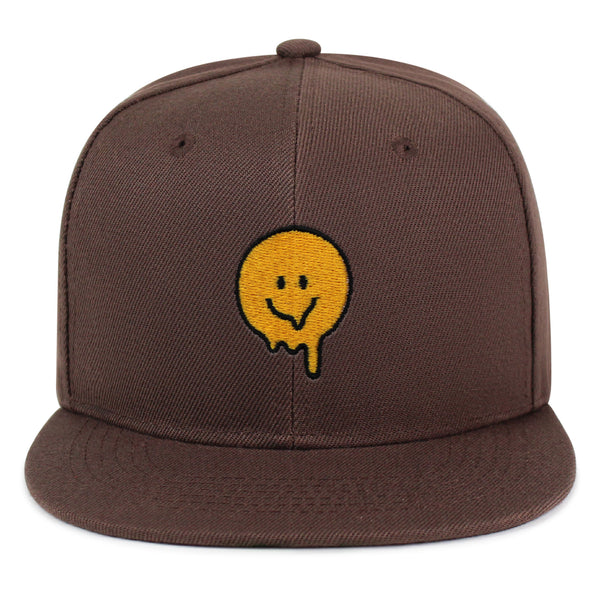 Melted Smile Snapback Hat Embroidered Hip-Hop Baseball Cap Sad Face